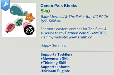The Sims 4 Baby Mermaid & The Sailor Boy CC Pack Overview 11 Screenshot 2025 07 02 145705