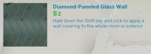 The Sims 4 Glass Walls Build Tips: Through the Simming Glass 10 UI of each wall pattern, diamond-paneled glass wall