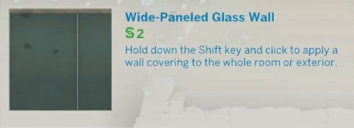 The Sims 4 Glass Walls Build Tips: Through the Simming Glass 8 UI of each wall pattern, wide-panneled glass wall