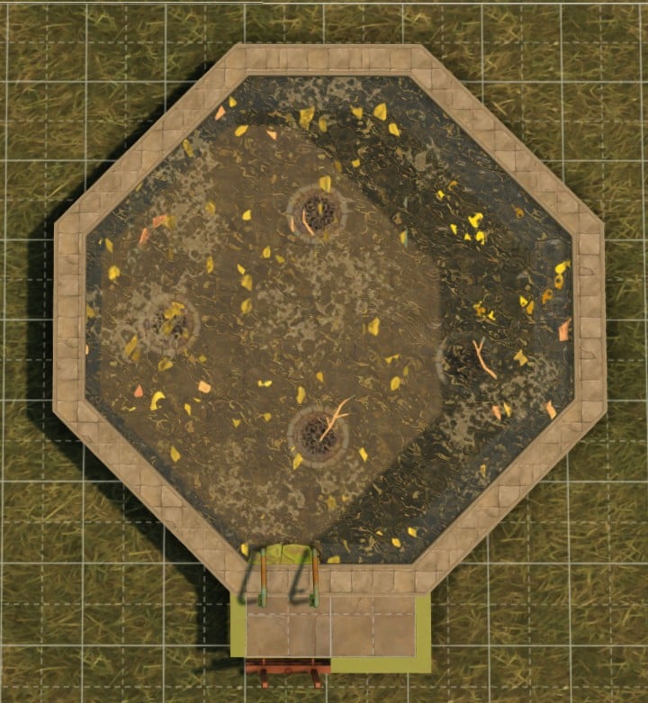 To Pool or Not To Pool: The Sims 4 Pool Designs & Tips 13 Birds eye view of octagnal pool lifted off the ground