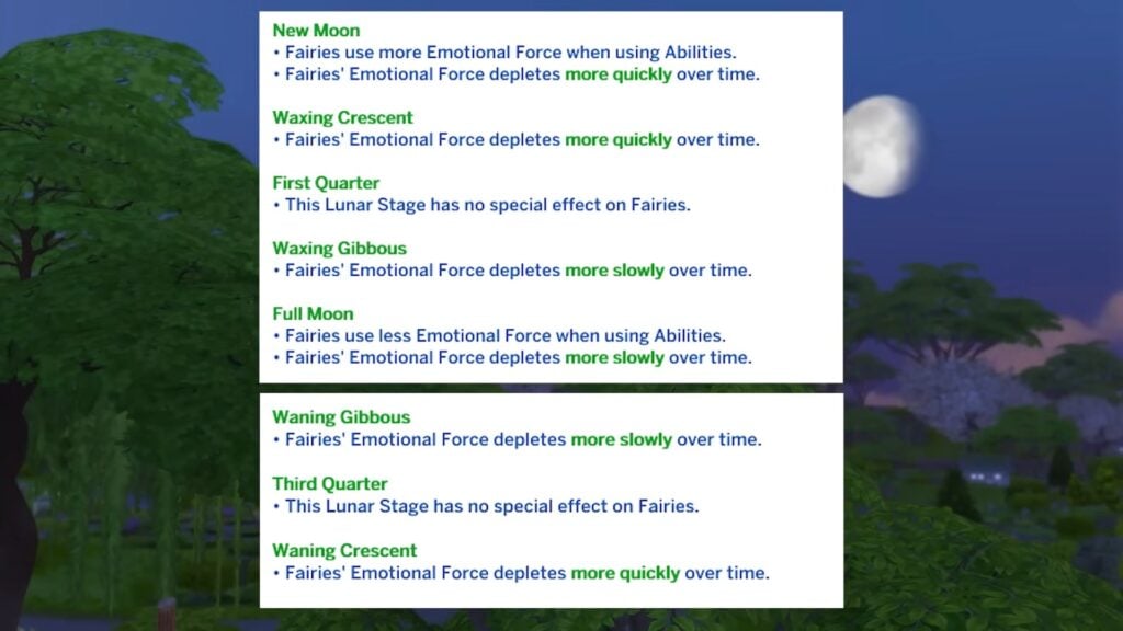 New Fairy Gameplay Details for The Sims 4 Enchanted by Nature 17 lunar cycle elliandra