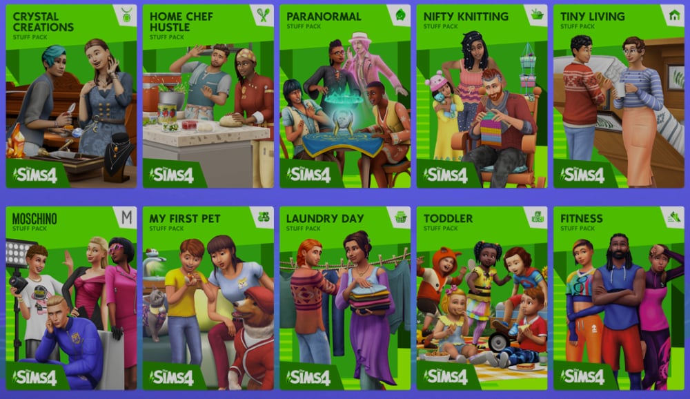 The Sims 4 dlc stuff packs