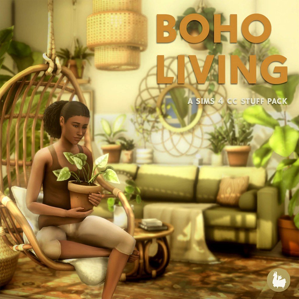 Your Ultimate Collection of The Sims 4 Living Room CC (40 Sets) 24 boho living