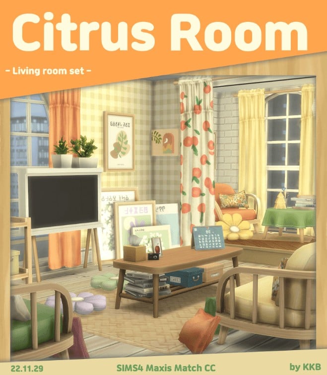 Your Ultimate Collection of The Sims 4 Living Room CC (40 Sets) 28 citrus
