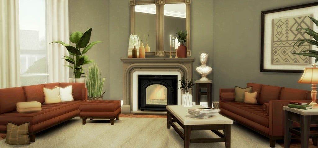 Your Ultimate Collection of The Sims 4 Living Room CC (40 Sets) 46 oak 2