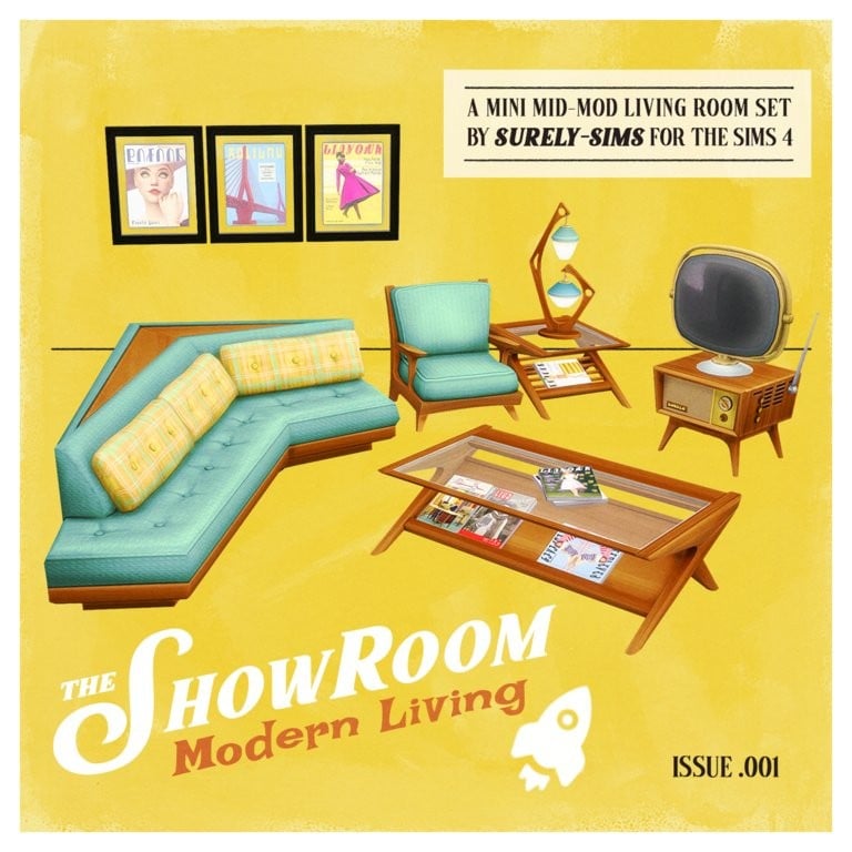 Your Ultimate Collection of The Sims 4 Living Room CC (40 Sets) 37 showroom 1