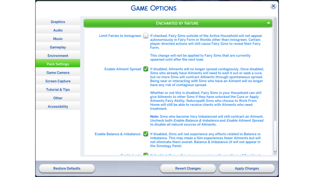 sims 4 update feature ailments