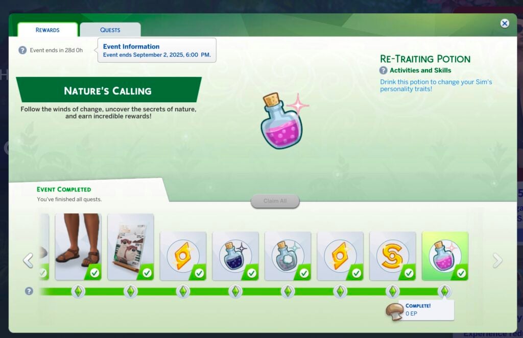 the sims 4 natures calling event extended