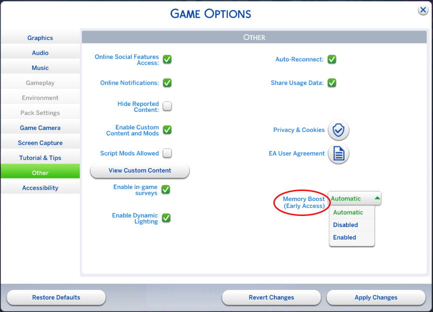 sims 4 memory boost feature 1