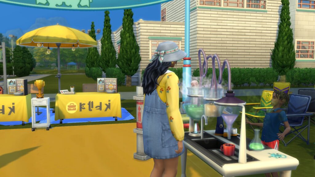 The Sims 4 Adventure Awaits and The Sims 4 High School Years Getaways, attend Science Fair