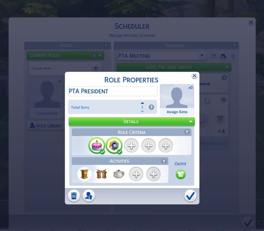 The Sims 4 Adventure Awaits and The Sims 4 High School Years Getaways, PTA President Roles