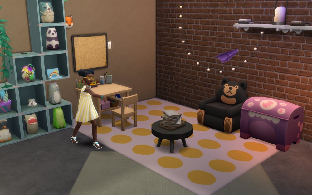 Sim throwing paper airplane