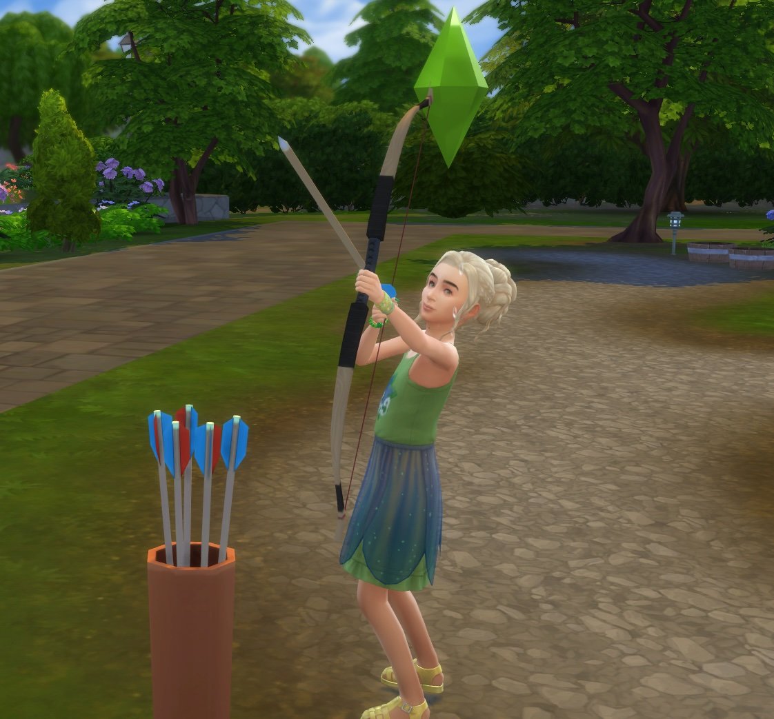 The Sims 4 Archery Skill from Adventure Awaits, Practice Archery Child