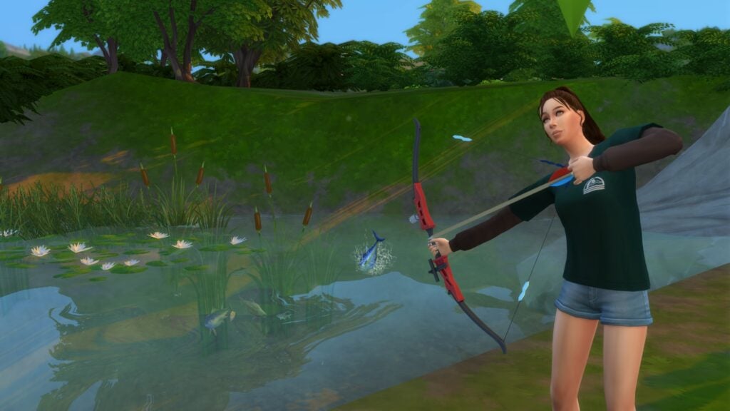 The Sims 4 Archery Skill from Adventure Awaits, Go Bowfishing