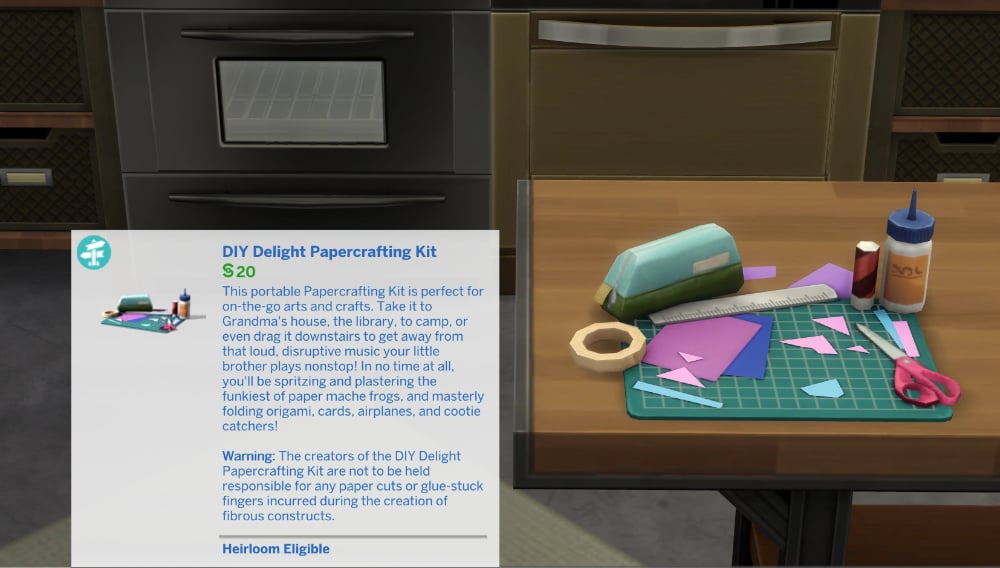 Sims 4 Papercraft Skill Object