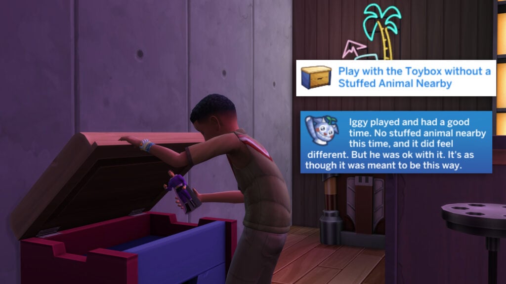 The Sims 4 Forever Friends Event Week 4: Guide and Rewards 15 Task 3 toybox