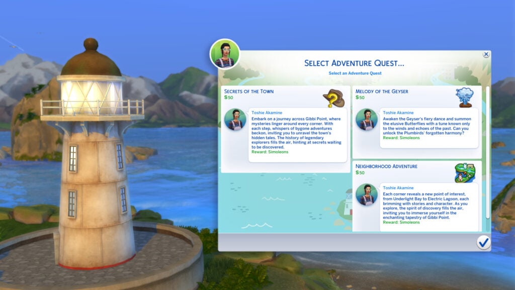 The Sims 4 Adventure Awaits: Gibbi Point Adventure Quests Guide 6 advq screen1