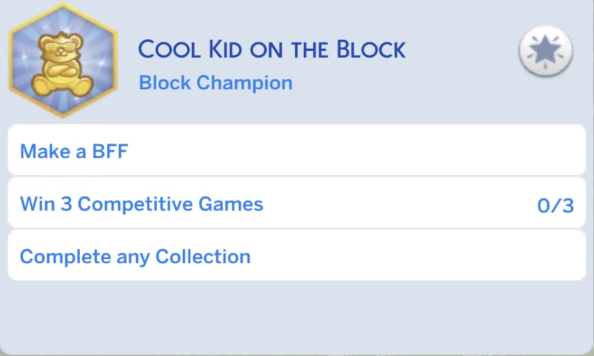 The Sims 4 Cool Kid on the Block Aspiration Guide 14 Block champion aspiration phase