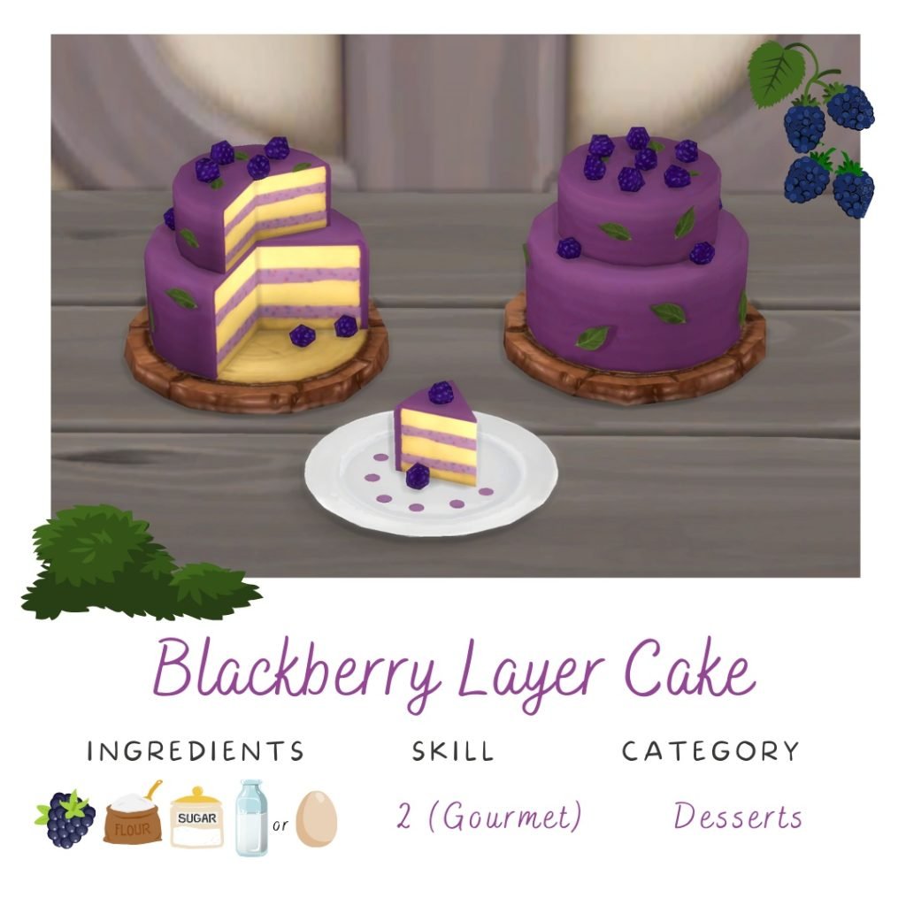Yummy: The Best Sims 4 Custom Food Mods and Overrides! 40 Blackberry Cake 1