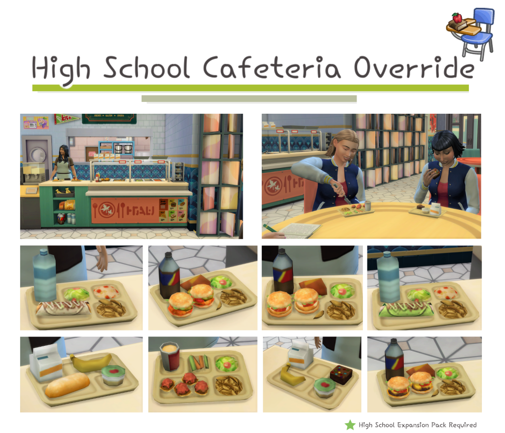 Yummy: The Best Sims 4 Custom Food Mods and Overrides! 5 High school cafeteria picture