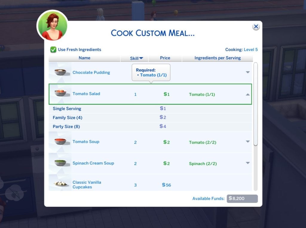 Yummy: The Best Sims 4 Custom Food Mods and Overrides! 27 MTS TheFoodGroup 1596621 tomato salad menu picker