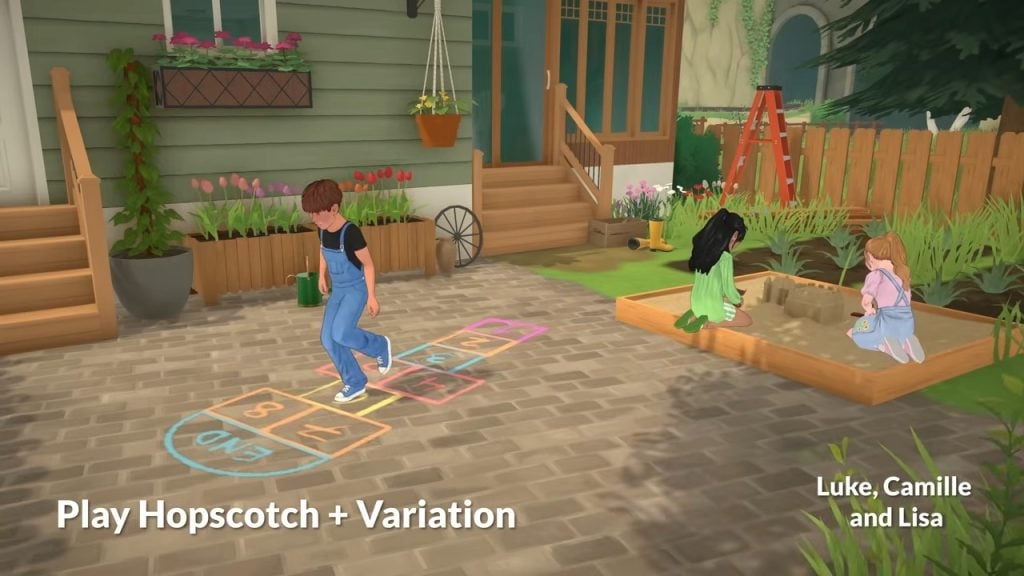 parafolk child playing hopscotch