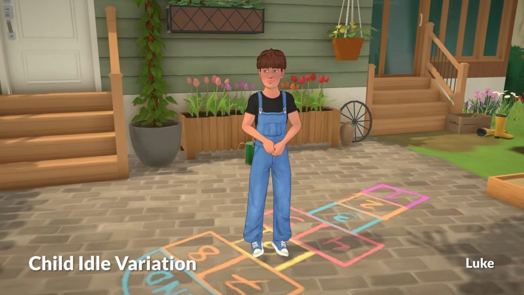 paralives child stood with hands in front of their body