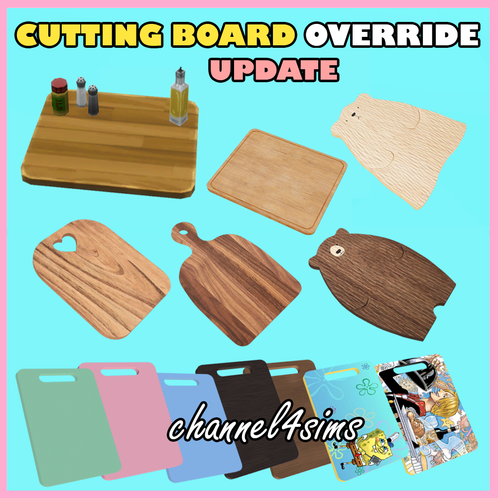Yummy: The Best Sims 4 Custom Food Mods and Overrides! 54 channel4sims cutting boad override