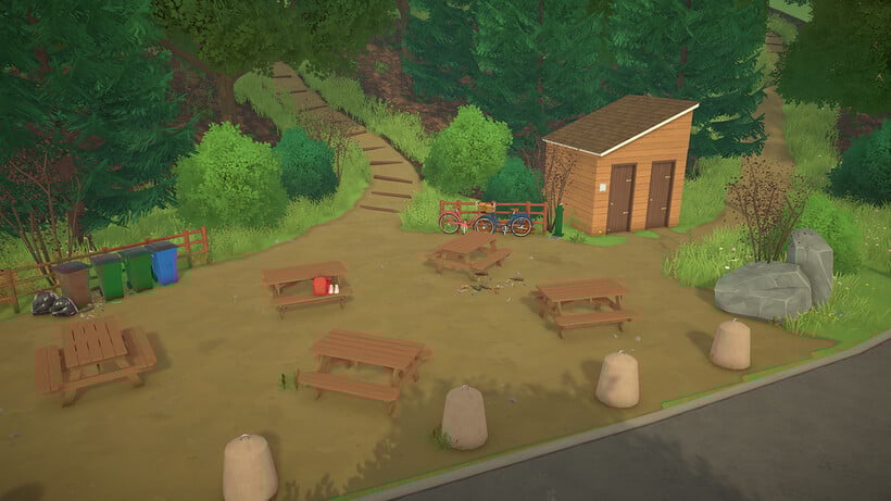 paralives town area park and hiking base.