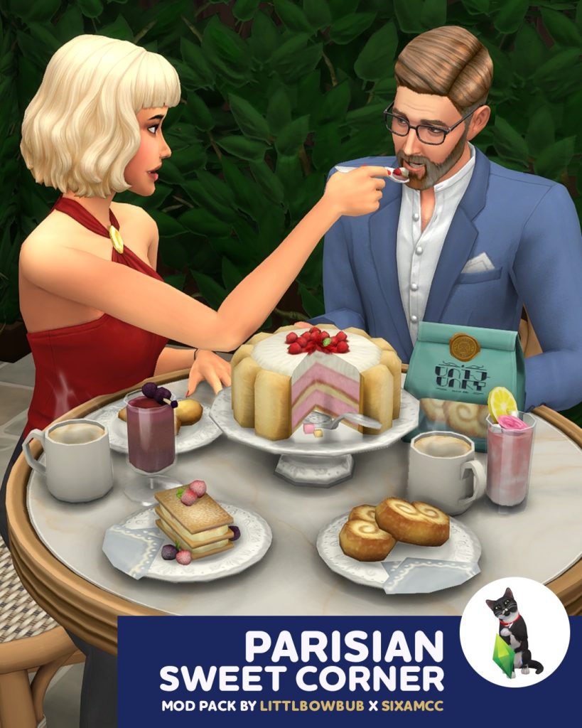 FOOD Parisian Sweet Corner Mod Pack For The Sims 4 2