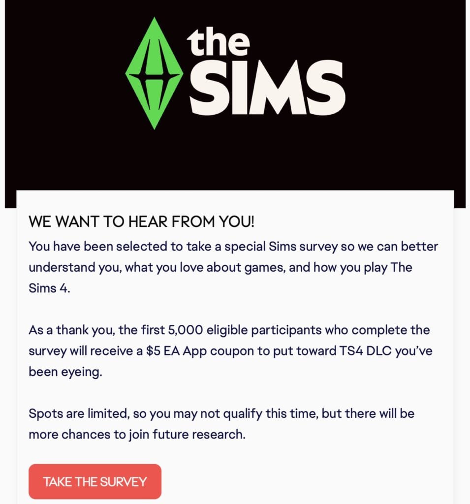 new the sims survey single player game