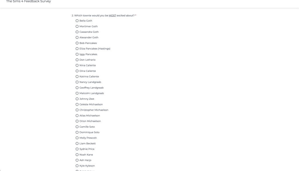 the sims 4 townies official survey 4