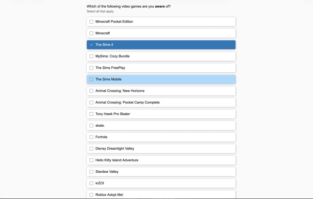 the sims survey 2026 screens4