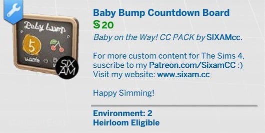 Baby Bump Countdown Board Detail