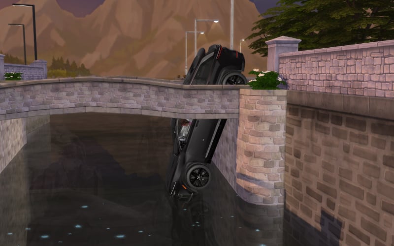 Car glitching through bridge