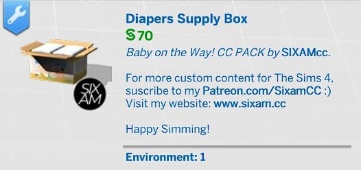 Diapers Supply Box Detail