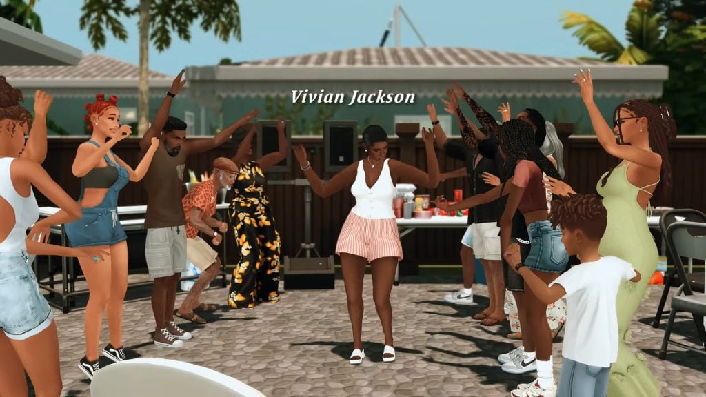 Celebrating Black History Month: The Sims 4 Content Creators and Stories You'll Love 4 Aunt Vivian at Family Cookout. Celebrating Black History Month. Soul Food Legacy Challenge