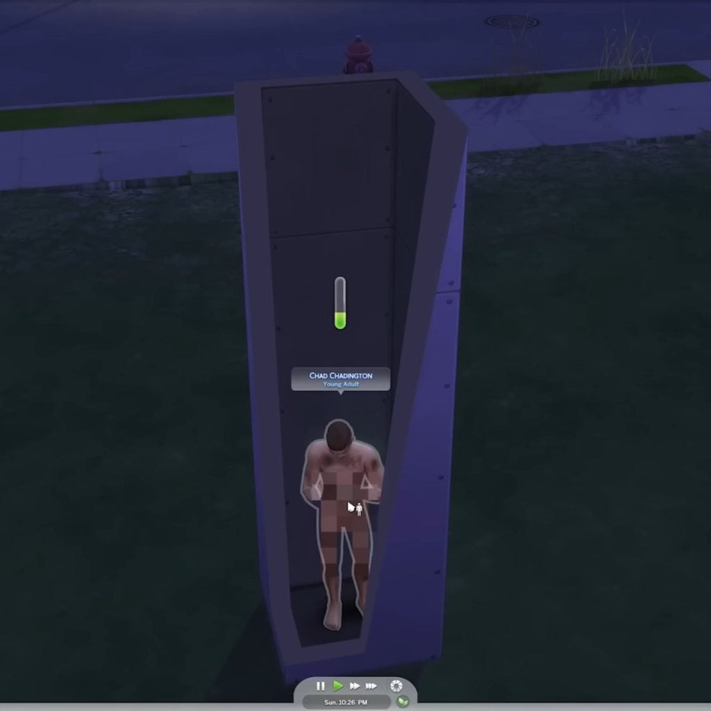 The Sims 4 One tile challenge naked sim