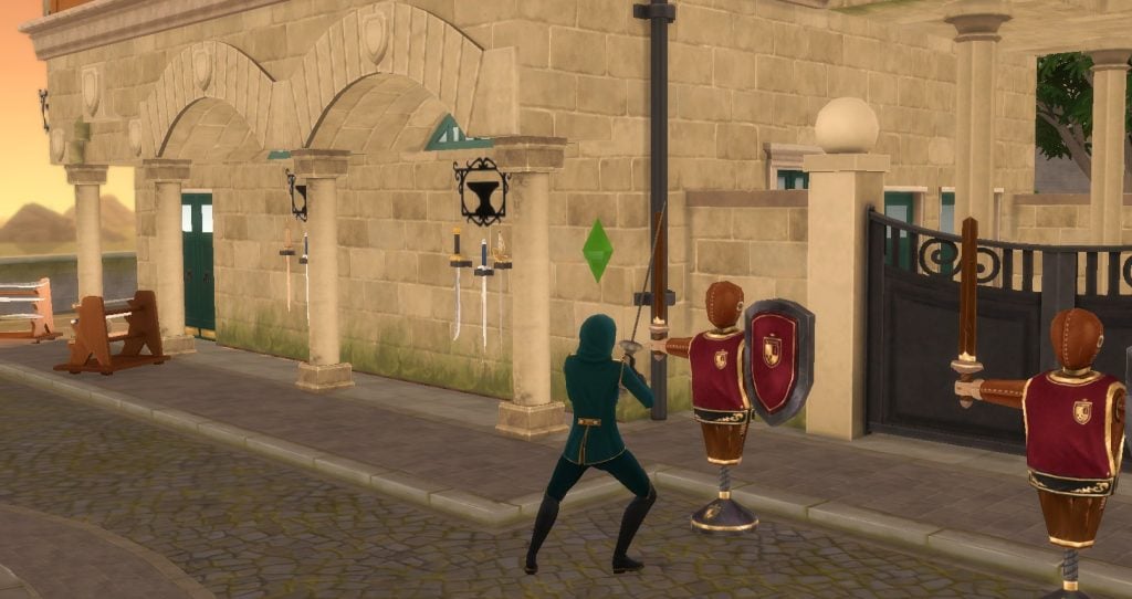 The Sims 4 Royalty & Legacy Swordsmanship Skill-Practicing