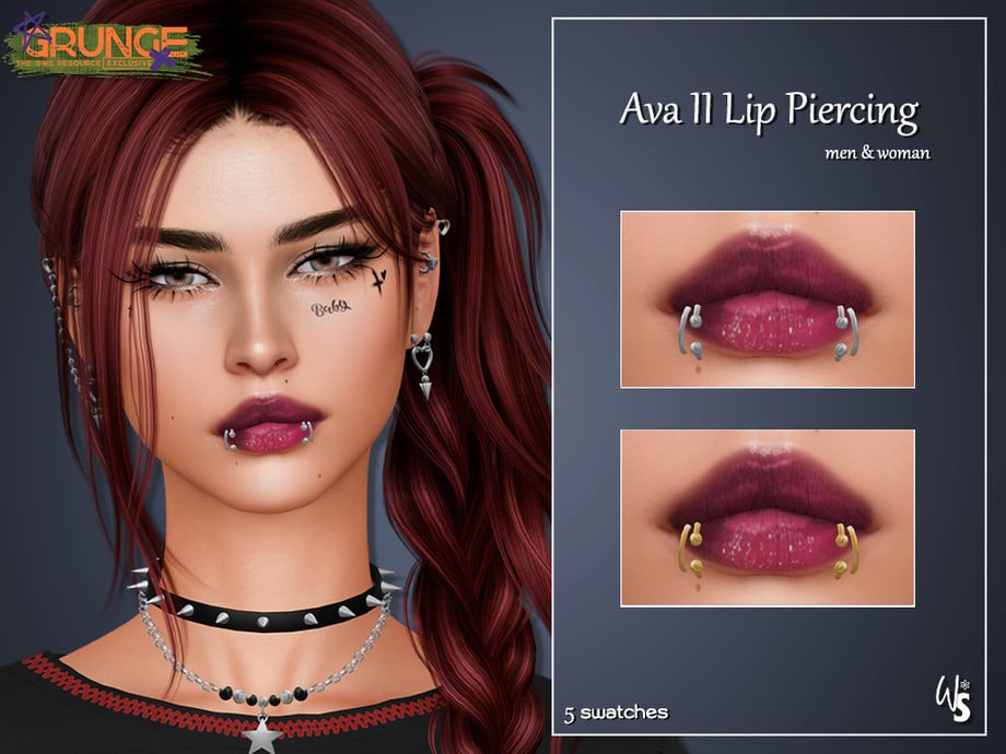 Ava II Lip Piercing by WisteriaSims