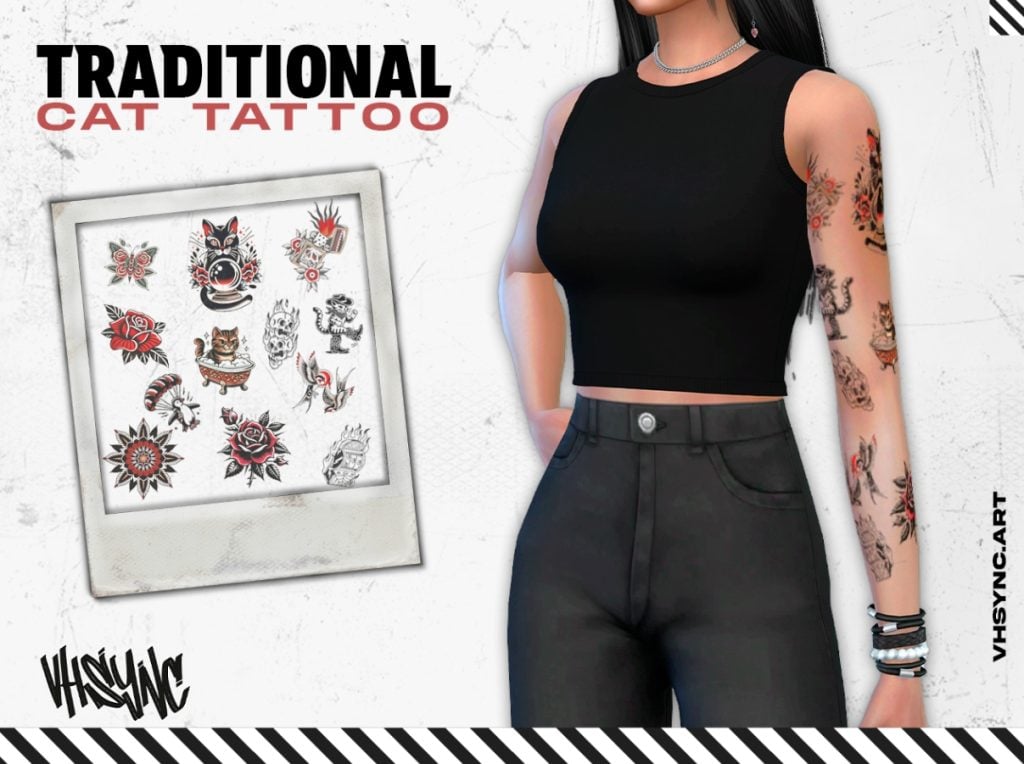 Traditional Cat Tattoo by VHSync
