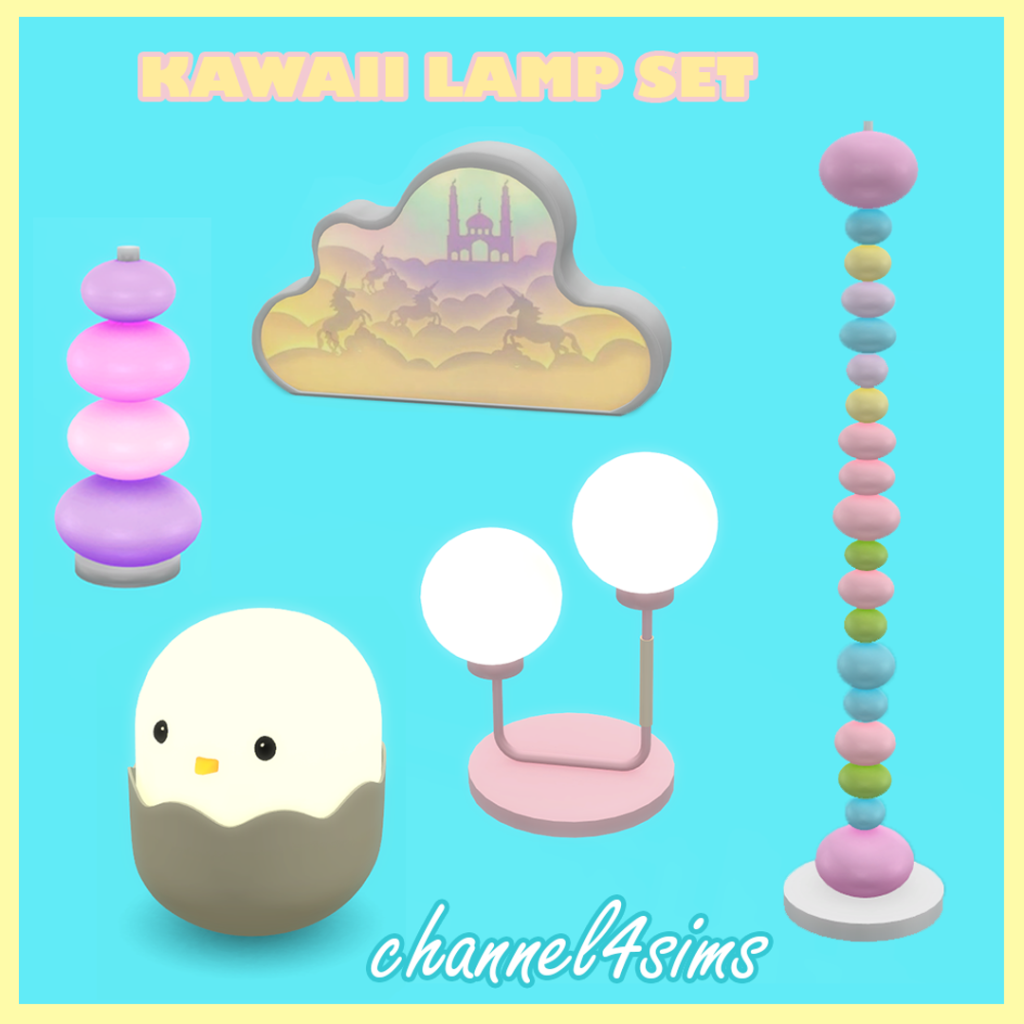 channel4sims kawaii lamp set