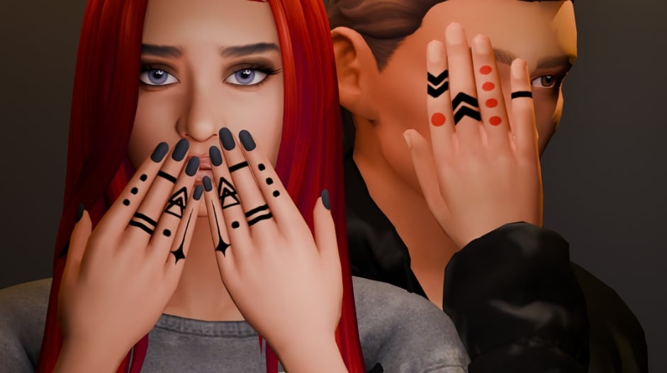 Knuckles Ink Tattoo Set by SNOOTYSIMS