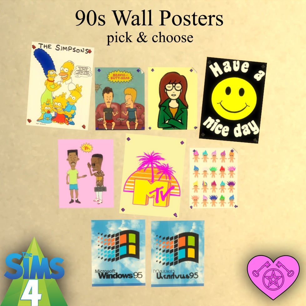 The Sims 4 Nostalgic Build CC: 40 of The Best 90s Sets for Retro Homes 45 90sPostersDecor4