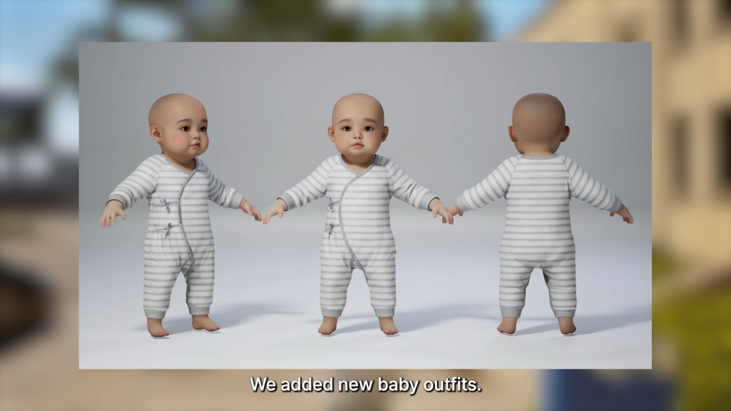 InZOI Team Reveals New Engine Testing on March 5th and Extra Update Features 22 BabyOutfits1