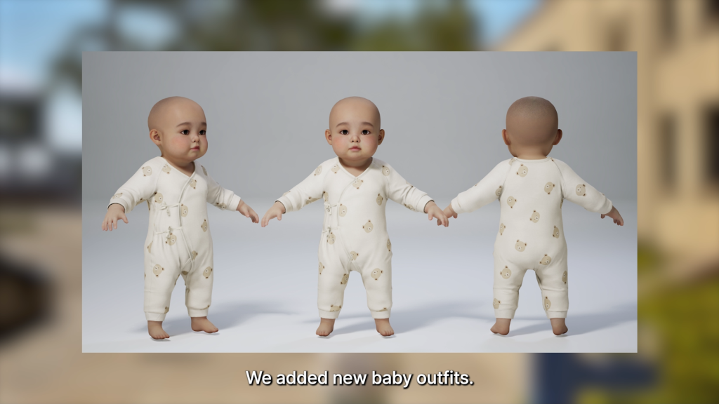 InZOI Team Reveals New Engine Testing on March 5th and Extra Update Features 23 BabyOutfits2