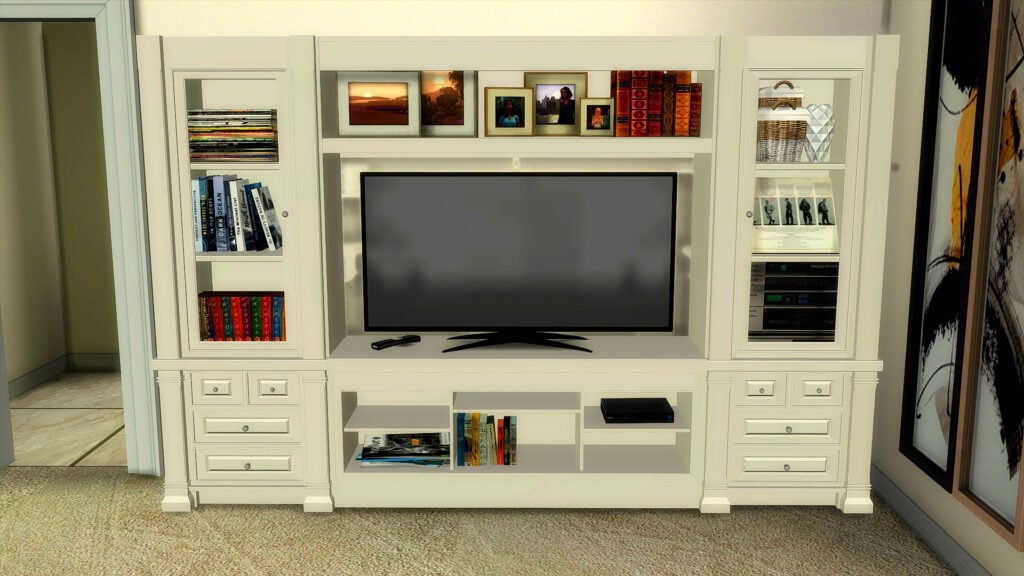 The Sims 4 Nostalgic Build CC: 40 of The Best 90s Sets for Retro Homes 25 EntertainmentCenter3