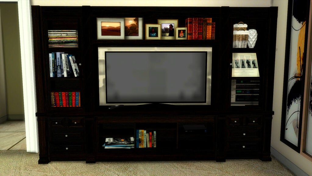 The Sims 4 Nostalgic Build CC: 40 of The Best 90s Sets for Retro Homes 24 EntertainmentCenter4