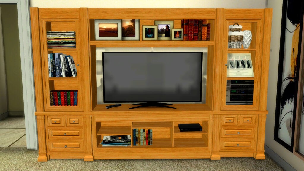 The Sims 4 Nostalgic Build CC: 40 of The Best 90s Sets for Retro Homes 26 EntertainmentCenter5