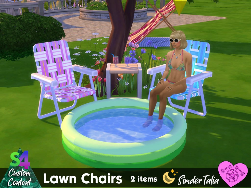 The Sims 4 Nostalgic Build CC: 40 of The Best 90s Sets for Retro Homes 98 LawnChairs1